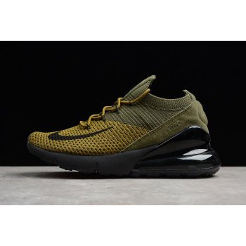 Nike Air Max 270 Flyknit Olive Black-Yellow and WoSize AO1023-003 Shoes